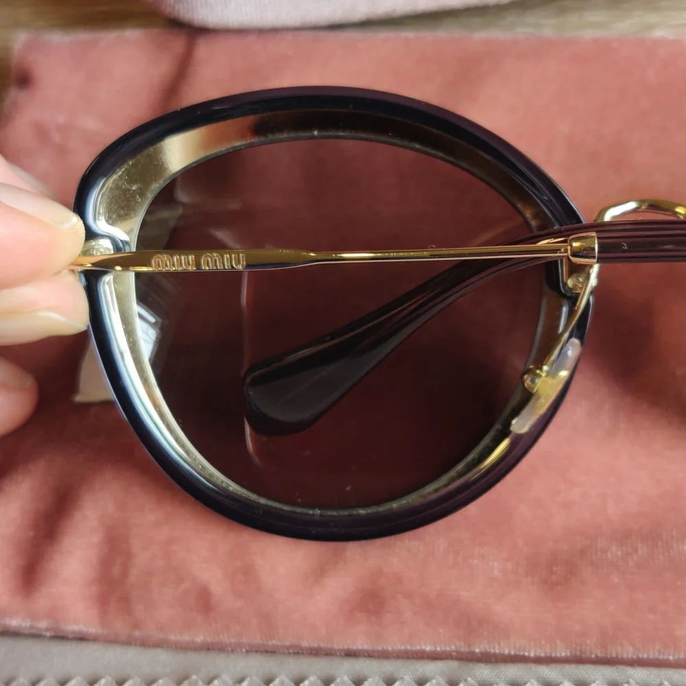 Miu Miu Sunglasses Black & Gold - Picture 4 of 11